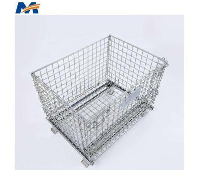 China Collapsible Folding and Stackable Wire Mesh Container Top Storage Pallet Cage Cover for sale