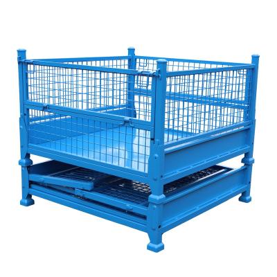 China Corrosion Protection High Capacity Metal Storage Cage Wholesale Stackable Cages Custom Wire Container For Warehouse Storage for sale