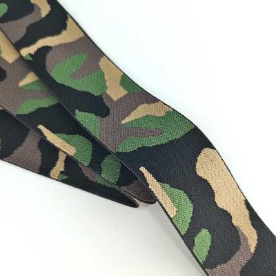 China Durable Single Face Jacquard Military Elastic Band Yarn-dyed Fancy Design Elastic Band for sale