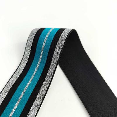 China Sustainable Jacquard Elastic Band Check Pattern High Quality Elastic Belt Yarn-dyed Elastic Band for sale