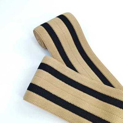 China Free DHL Express Fee Polyester English Stripe Jacquard Elastic Yarn-dyed Elastic Waistband Custom Made For Clothes for sale