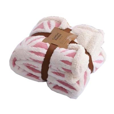 China PORTABLE Sherpa Flannel Throw Pompom Super Luxurious Jacquard Decorative Fleece Blanket for sale