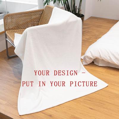 China Anti-pilling Promotional Gift OEM Custom Digital Printing Blank Fleece Sublimation Blanket for sale