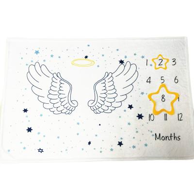 China Milestone Anti-pilling Flannel Super Soft Custom Fleece Baby Monthly Blanket for sale