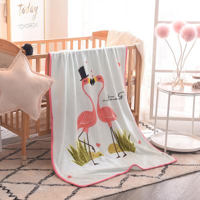 China Wholesale Anti-static Newborn Animal Cartoon Printed Flannel Fleece Blanket for sale