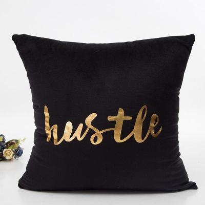 China Anti-Static Trend Letters Bronzing Pillou Pillow Cover for sale