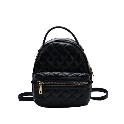 China Other Hot Selling High Quality Quilted Plaid Rhombus Backpack PU Leather Ladies Backpack for sale