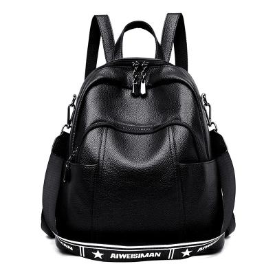 China Other High Quality PU Leather Ladies Backpack Multi-pocket Wide Crossbody Backpack Shoulder Bag For Women for sale