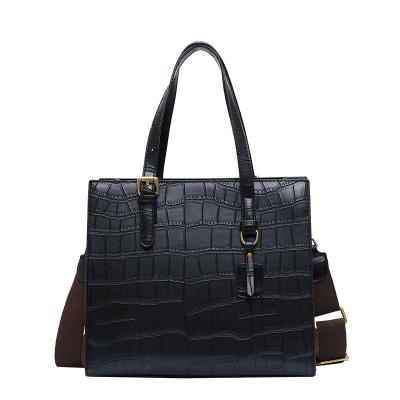 China Other Hot Sale Accept Customized Color All Season Solid Color Women Good Quality Crocodile Embossing Tote Bags for sale