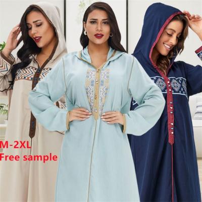 China Modest Muslimah Styling Wholesale Long Sheath Hooded Hooded Casual Dress Abaya Dubai Dresses Islamic Women's Muslim Clothing for sale