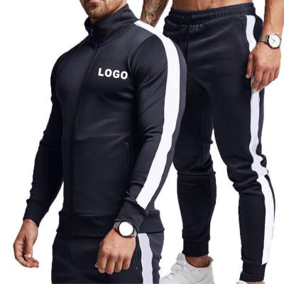 China Wholesale Custom New Design Breathable Running White Men Tracksuit Side Jogger Stripe 2 Piece Sweatsuit Men for sale