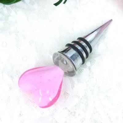 China Crafts from Muano Italy glass heart wine stopper wedding favor table decorative gifts for guests for sale