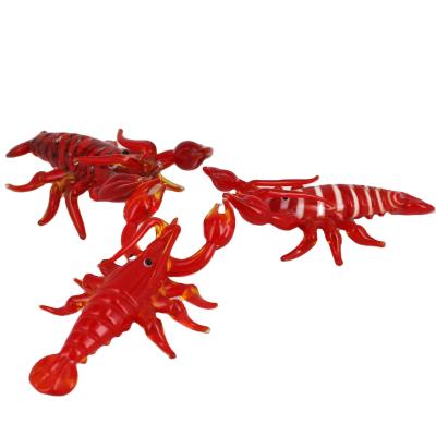 China Europe Lampwork Crafts Murano Glass Lobster Animal Figurines for sale