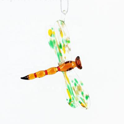 China Lampwork Technic Lawn and Garden Decor Small Glass Animals Dragonfly Ornaments for sale