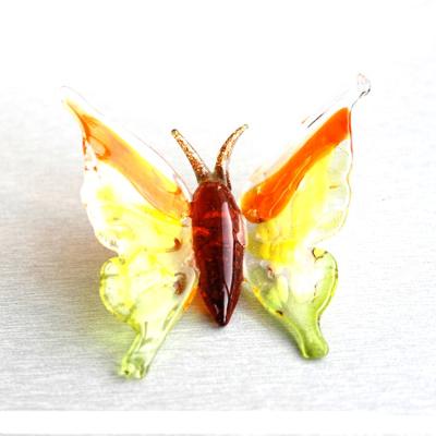 China China Glass Animal Figurines Hand Blown Butterfly Hanging Ornament for sale