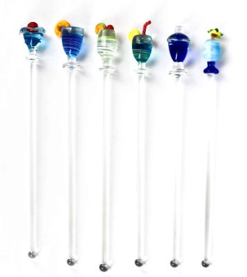 China Sustainable style tropical muarno glass cocktail stirrer stick for sale