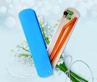 China Sustainable Borosilicate Reusable Color Suck It Up Drinking Glass Straws for sale