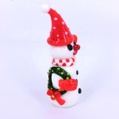 China Christmas Handmade Decoration Small Glass Snowman Figurines for sale