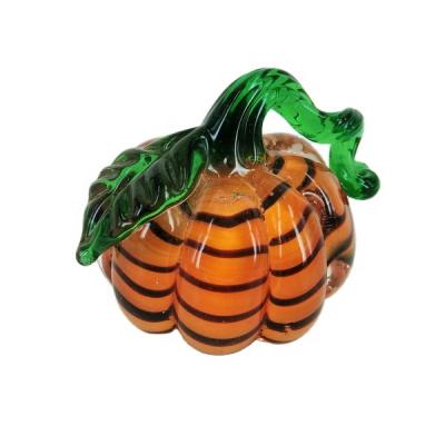 China Europe Murano Glass Pumpkin Figurines For Halloween Tabletop Display for sale