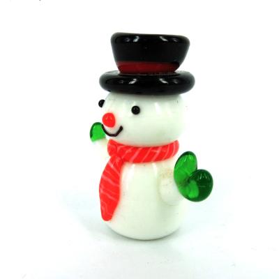 China Wholesale Custom Handmade Blown Glass Snowman Gifts Figurines for sale