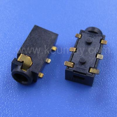 China Quadrupole Electronics 2.5mm Earphone Jack PJ-242D Sound Card Resistor 6 Pin Patch SMD/SMT Earphone Jack PJ242D for sale