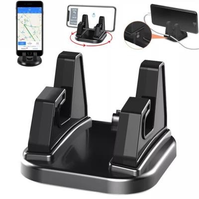 China 360 Degree Anti-Slip Car Dash Mount Mat Mobile Phone Mount Stand Adjustable Soft Silicone Car Phone Holder for sale