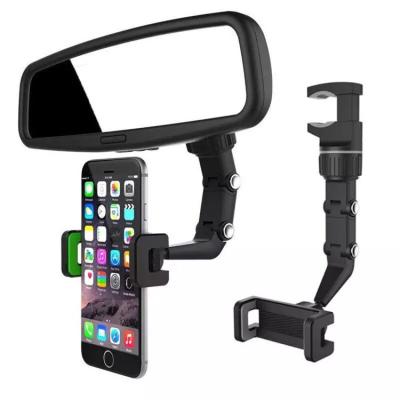 China Universal Adjustable Multifunctional Mobile Phone Holder Phone Car Holder 360 Degree Rotating Stand Mirror Stable Clip for sale