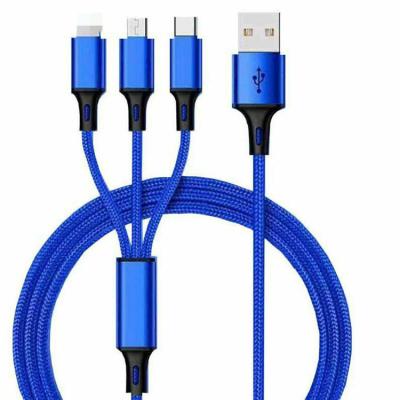 China Fast Charging Speed ​​3 In 1 Universal USB Data Cable Multi Styles Mobile Phones 1.2m Usb Fast Charging Cable for sale