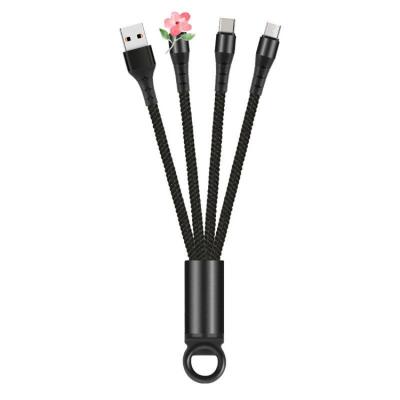 China Quick Charging Ship 20cm Short Usb Cable 20cm Short Charging 8 Pin Micro Usb TypeC Fast Key Anchor Chain for sale