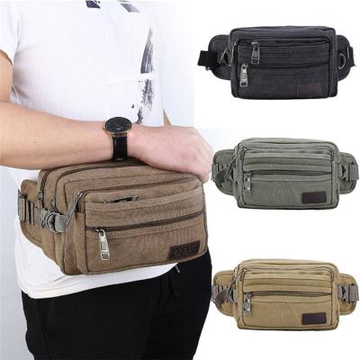 China High Quality Canvas Men Waist Packs Protector High Chest Bags Vintage Portable Men's Phone Pocket Fashion Belt Wallet Casual Male Travel Bag for sale