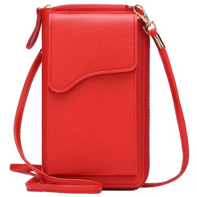 China High Quality PU Leather Shoulder Bag Shockproof Small Casual Cross - Body Handbag For Women Phone Pocket Girl Purse Messenger Bags for sale