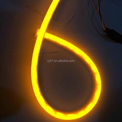 China 60cm DC 12V Car White / Yellow DRL LED Strip Light Turn Signal Light 600mm Daytime Running Light for sale