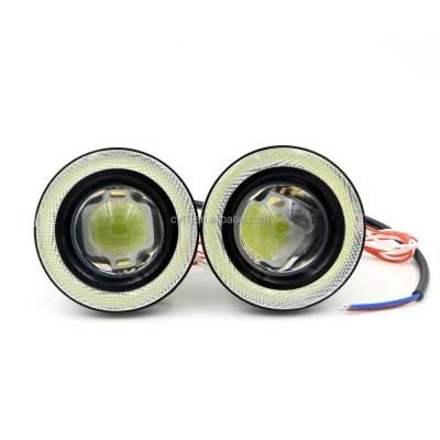 China Low High Power 10W 3200LM Fog Angel Eye COB LED Daytime Running Light Car Headlight for sale