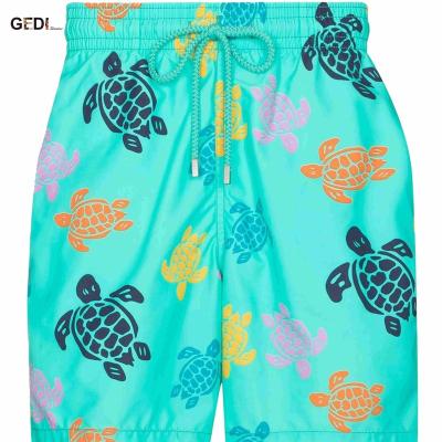 China Custom Anti-wrinkle Custom Color Popular Multi Printed Changing Men Beach Shorts for sale