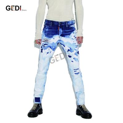 China Hot Selling Men's Lattice Pants Windproof Pants Black Denim Jeans For Men for sale