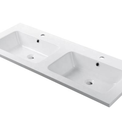 China Durable Glossy Resin Sink/60 Inch Acrylic Bathroom Sink 1500mmWhite for sale