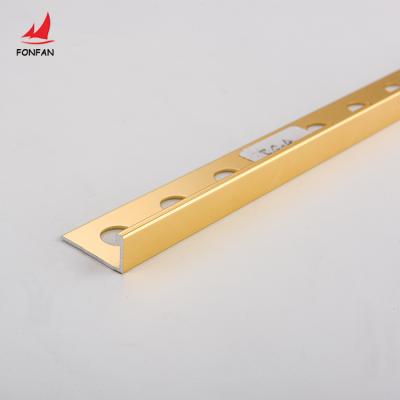 China Modern High Quality Metal Strips For Tiles Matte Gold L Shaped Aluminum Edge Flooring Tile Corner Trim for sale