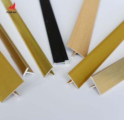 China T Shape Transition Modern Decorative Metal Strip Aluminum Profile For Wall Floor Trim Supplier for sale