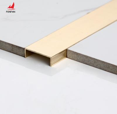 China China Supplier Modern Gold U Shape Tile Trim Transition Strips Aluminum Decorative Profile Floor Trim for sale