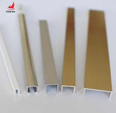 China Modern Aluminum U Shaped Transition Strips Wall Decoration Floor Accessories Tile Trim for sale