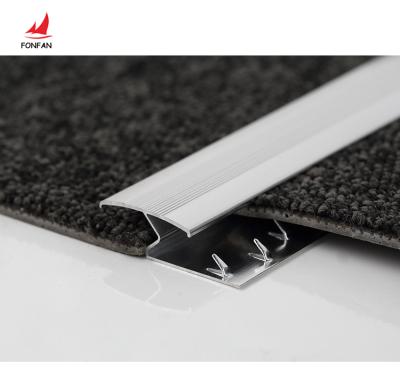 China Modern Aluminum Carpet Trim Metal Junction Panels Gold Silver Carpet Tile Trim for sale