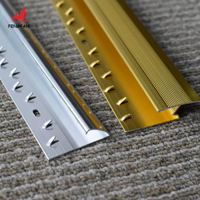 China Modern Aluminum Carpet Ledge Strip Cover Metal Moldings Carpet Fastening Profiles Decoration Trim Supplier for sale