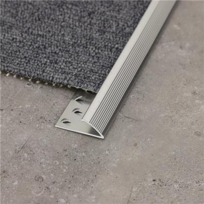 China Modern Carpet Trim Aluminum Strips Joint Protector Metal Profile Edge Covers Decorative Carpet Laying Transition for sale