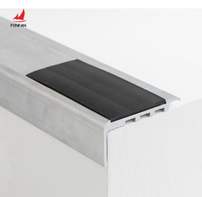 China Modern Anti Slip Matte Sliver Aluminum Stair Nosing Edge Railing Profile Stair Edge Trim Supplier in China for sale