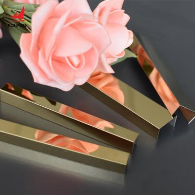 China Modern Shiny Gold Trim Stainless Steel Strips Flat Decorative U Channel Metal Wall Decoration Supplier for sale