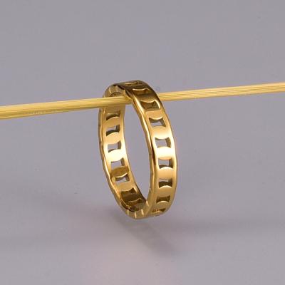 China TRENDY 316L Titanium Steel Jewelry Fashion Female Index Finger Ring Minimalist Tail Ring Gold Plated for sale