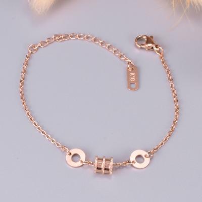 China New Romantic popular small size titanium steel jewelry Rose Gold Bracelet Gift for girls wholesale for sale