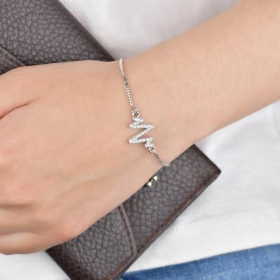 China CLASSIC popular ladies bracelet set with diamond adjustable electrocardiogram bracelet bracelet for ladies for sale