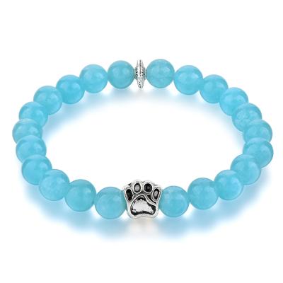 China CLASSIC Popular Dog Stone Claw Beaded Bracelet Hot Selling Natural Stone Jewelry Bangle Stain for sale