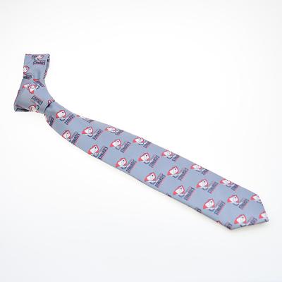 China Leisure/Custom Logo Tie School Neck Tie Company Logo Necktie One Way Cutting Polyester Formal Jacquard Individual Tilting Tie for sale